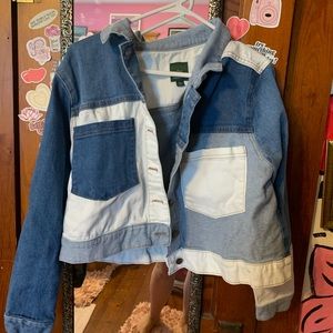 Denim colorblock jacket